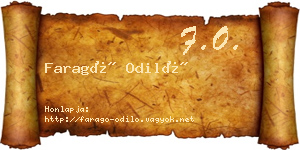 Faragó Odiló névjegykártya